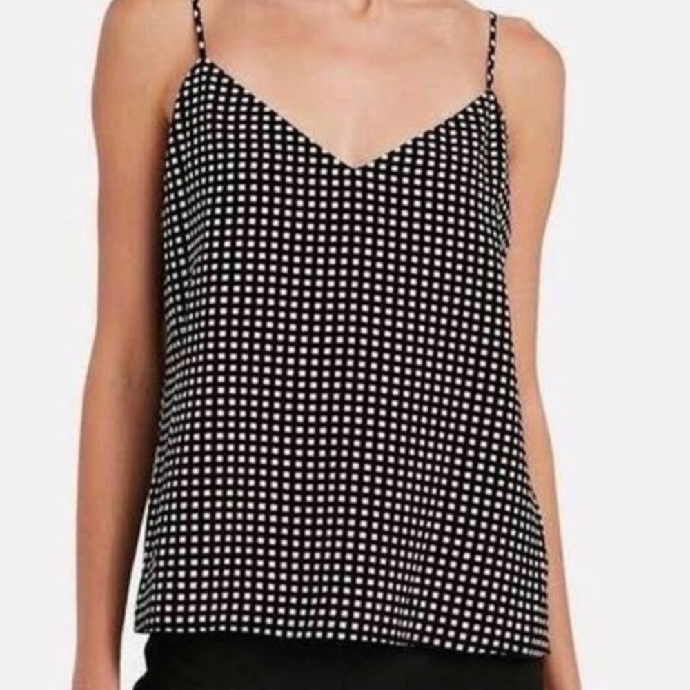 Silk black checkered cami top